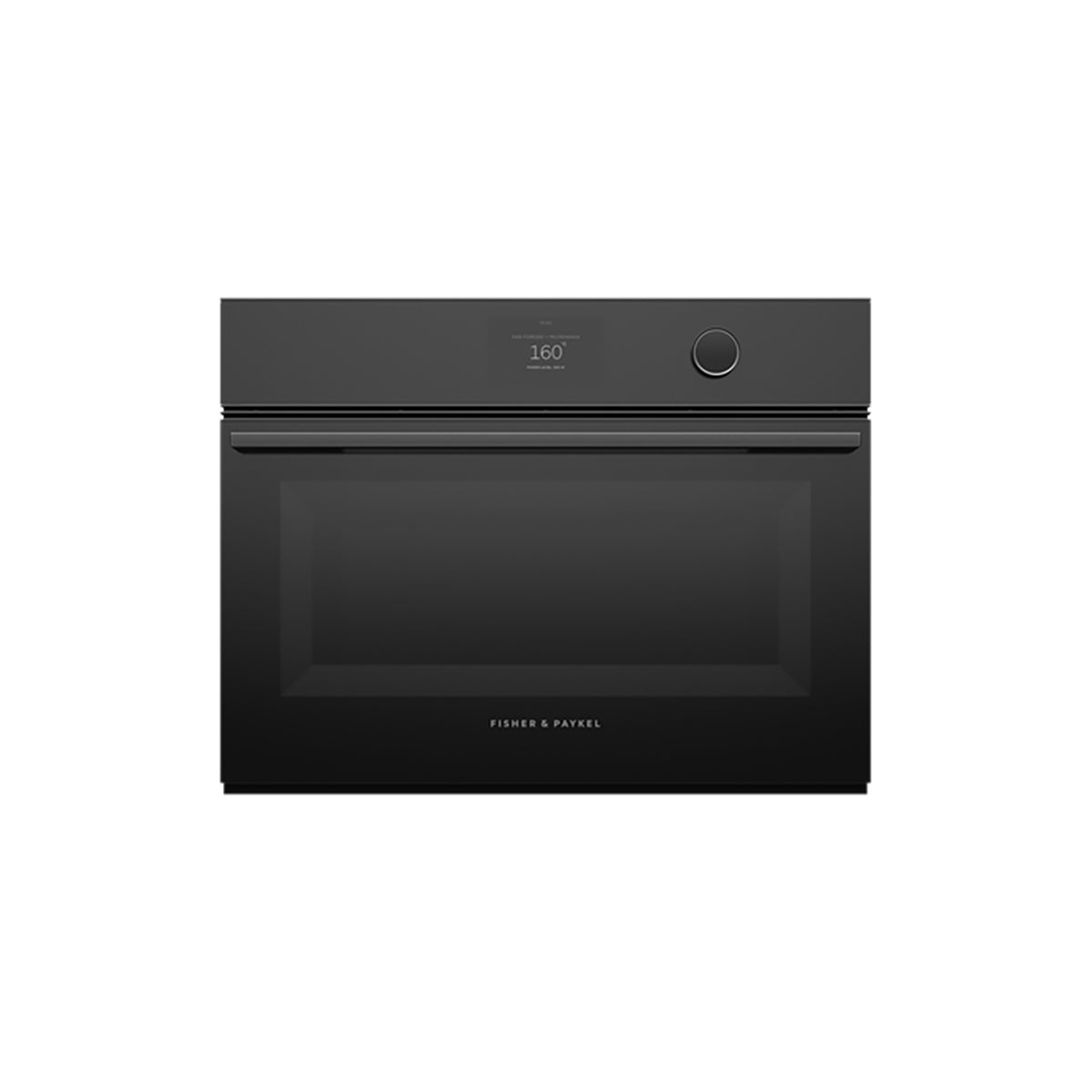 Fisher & Paykel OM60NMTDB1 Series 9 Minimal Compact Combi-Microwave Oven, 49 Litre, 59.6cm Wide - Black Glass