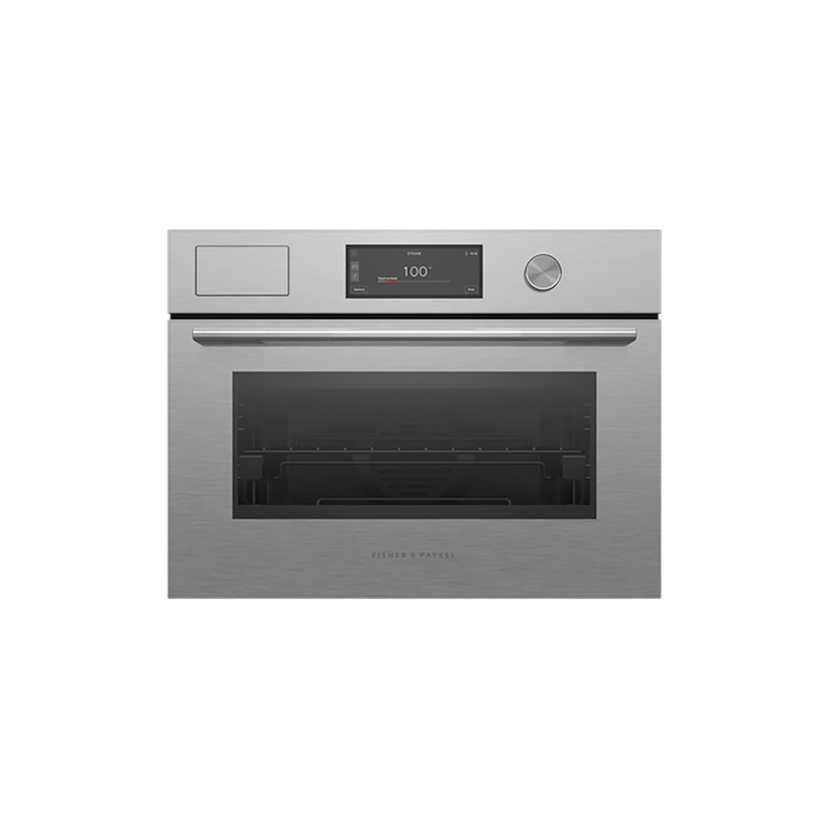 Fisher & Paykel OS60NACVUDX5 Series 9 Contemporary Compact Combi-Steam Oven, 55 Litre, 59.6cm Wide - Brushed Silver Glass