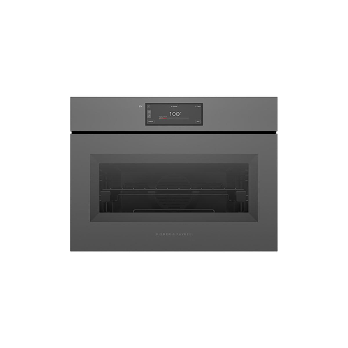Fisher & Paykel OS60NAMHUNG5 Series 11 Minimal Handleless Compact Combi-Steam Oven, 55 Litre, 59.6cm Wide - Grey Glass
