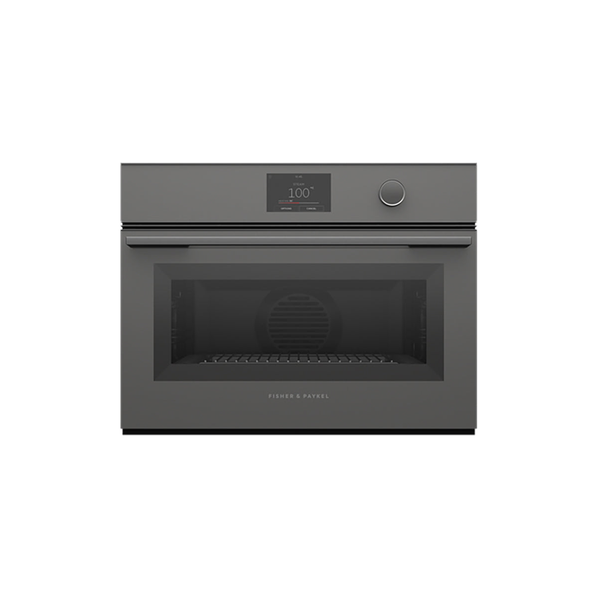 Fisher & Paykel OS60NMTDG1 Series 9 Minimal Compact Combi-Steam Oven, 55 Litre, 23 Functions, 59.6cm Wide - Grey Glass