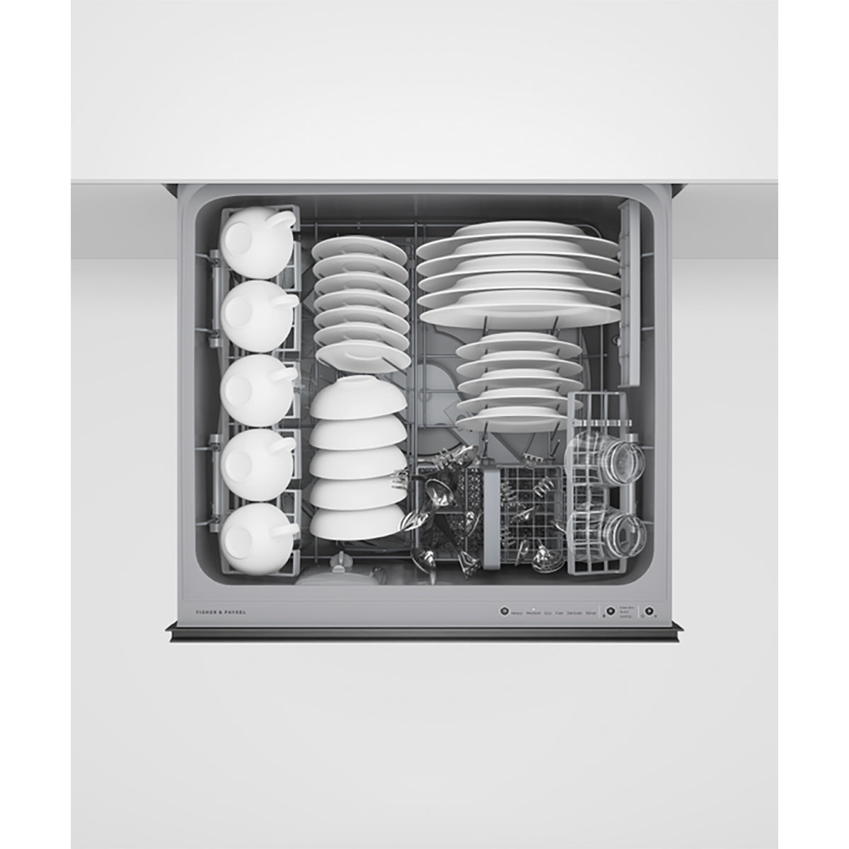 Fisher & Paykel DD60D4HZB9 Series 9 Contemporary Double DishDrawer™ Dishwasher, 6 Wash Programs, 59.9cm Wide - Black Glass
