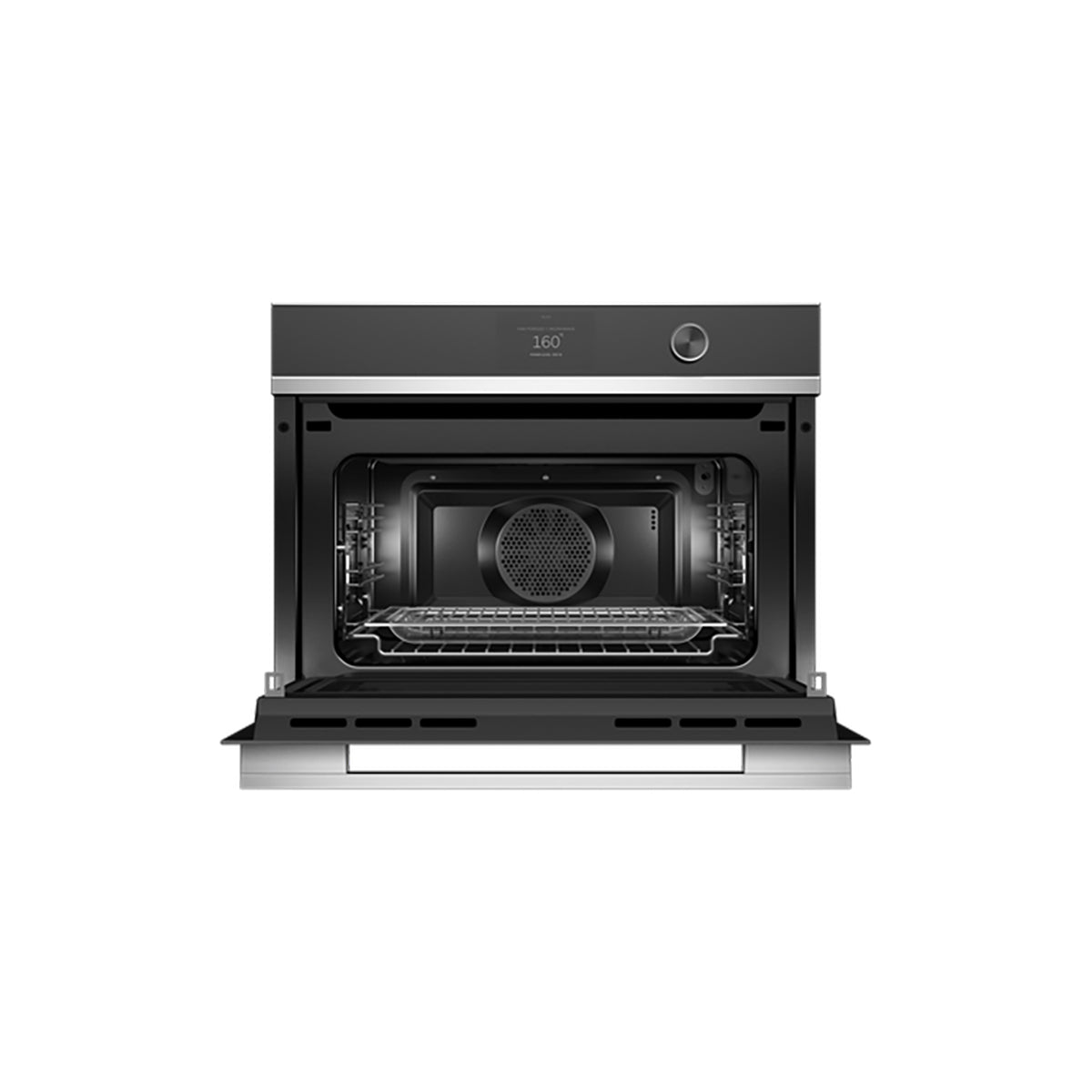 Fisher & Paykel OM60NDTDX1 Series 9 Contemporary Compact Combi-Microwave Oven, 49 Litre, 59.6cm Wide - Stainless Steel