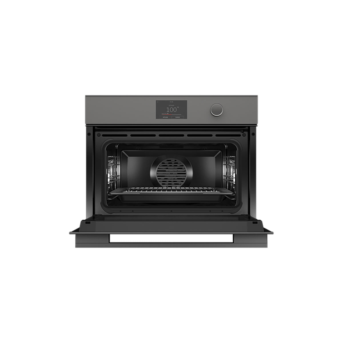 Fisher & Paykel OS60NMTDG1 Series 9 Minimal Compact Combi-Steam Oven, 55 Litre, 23 Functions, 59.6cm Wide - Grey Glass