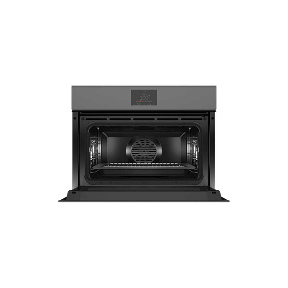 Fisher & Paykel OS60NMTNG1 Series 9 Minimal Handleless Compact Combi-Steam Oven, 23 Functions, 55 Litre, 59.6cm Wide - Grey Glass