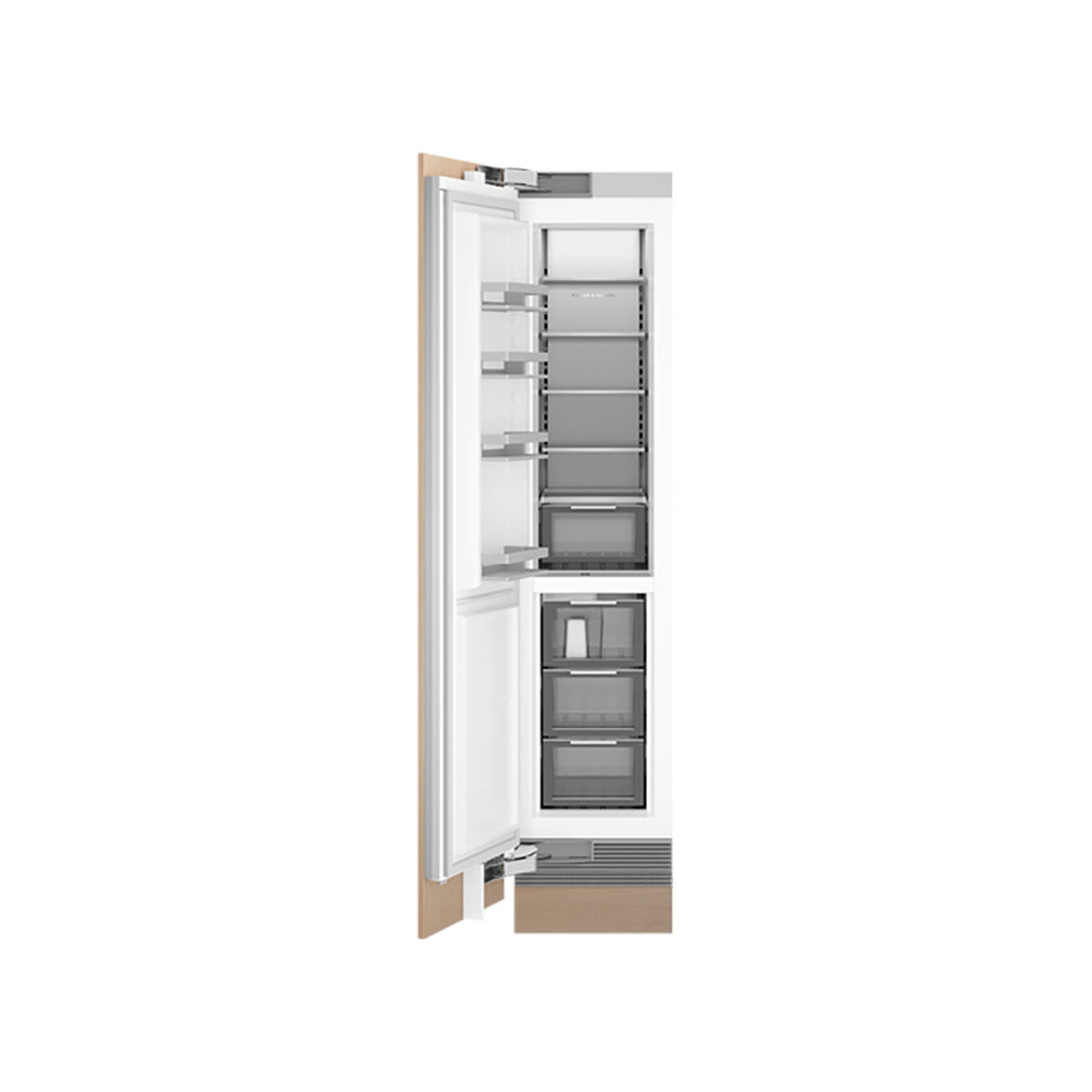 Fisher & Paykel RS4621FLJE1 Series 11 Integrated Column Freezer, Ice, 220 Litre, 45.1cm Wide - Panel Ready, Left Hinge