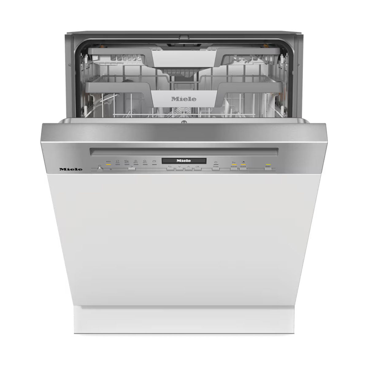 Miele G7210SCI-CLST Gold Semi-Integrated Dishwasher, 14 Place Settings, AutoOpen, 59.8cm Wide - Stainless Steel/CleanSteel