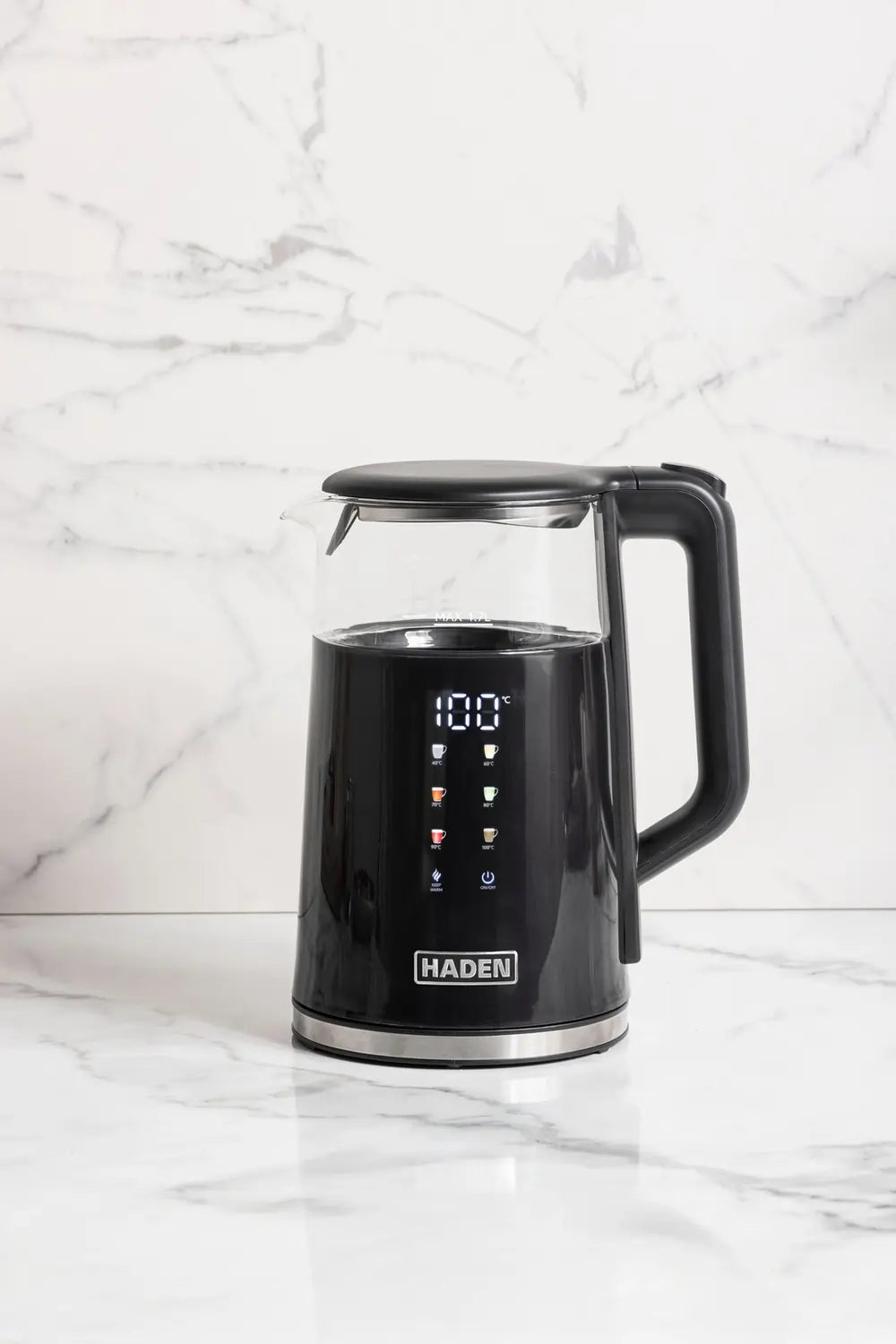 Haden 212931 Touch Screen 1.7 Litre Cordless Electric Glass Kettle, Black