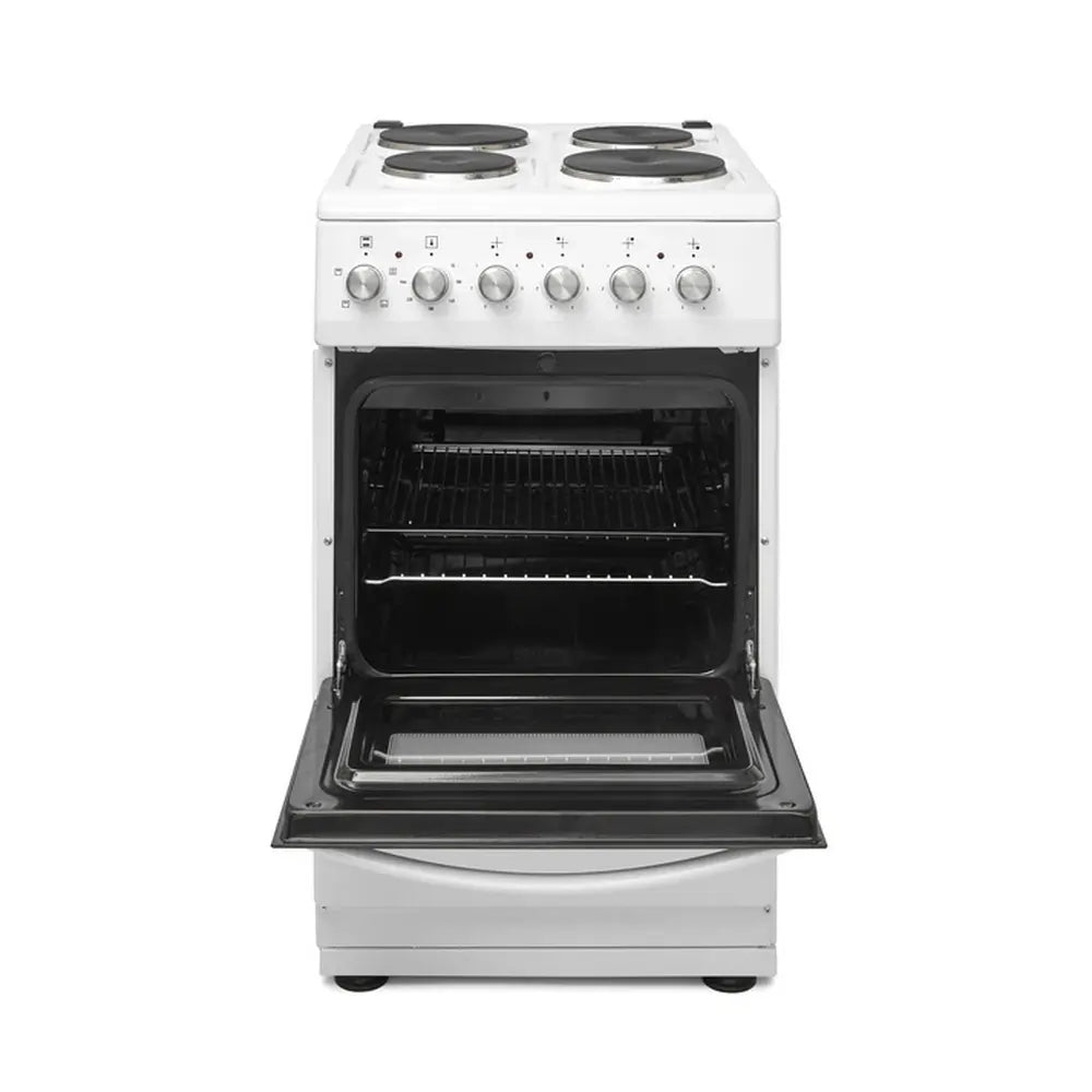 Haden HES051W 50cm Single Oven Electric Cooker with Sealed Plate Hob, White