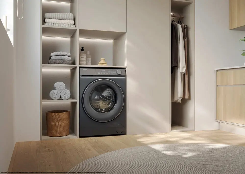 Haier X7 HW100B14367GUUK 10kg 1400 Spin Wi-Fi Connected Washing Machine, Graphite