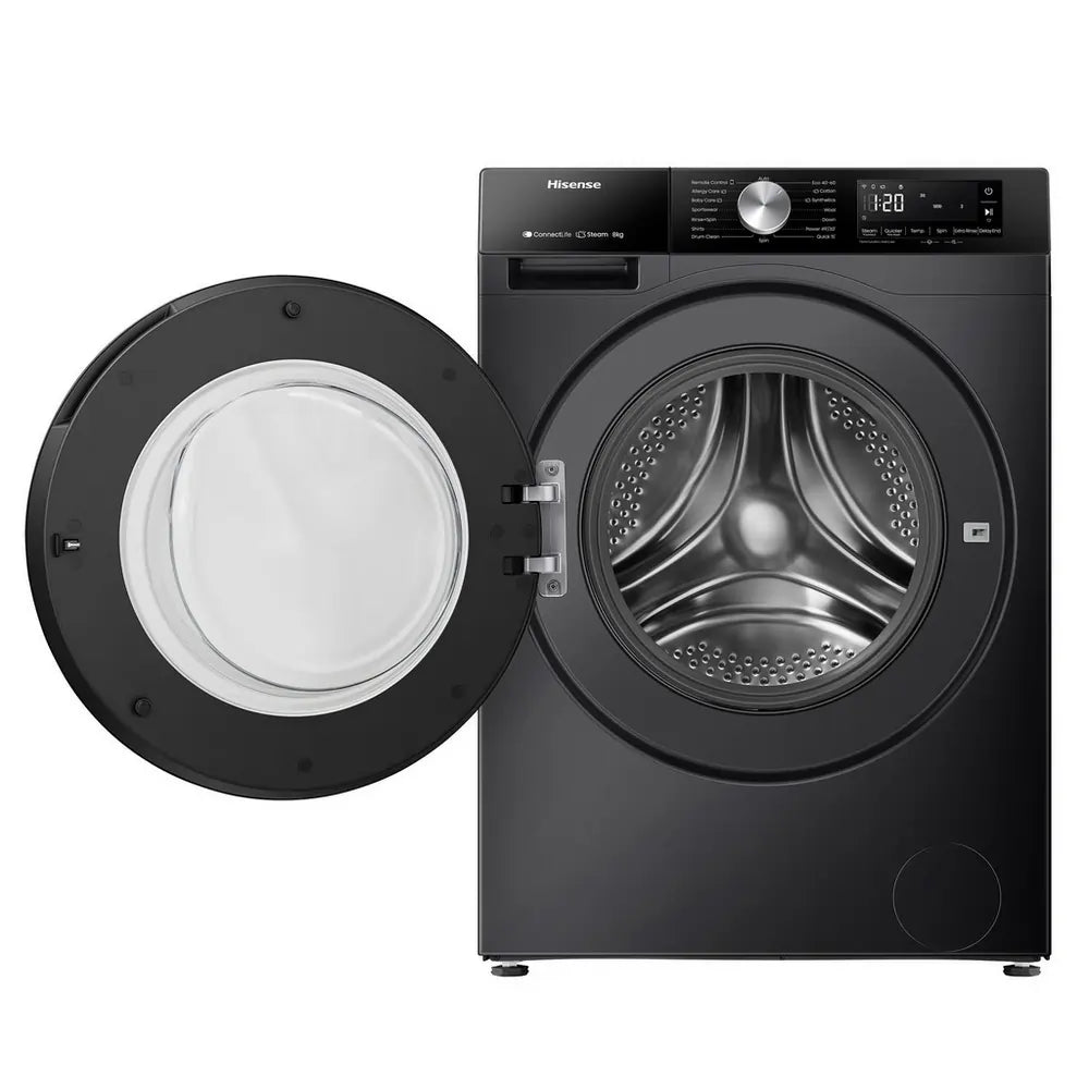 Hisense WF3S8043BB3 8kg 1400 Spin Washing Machine, Black