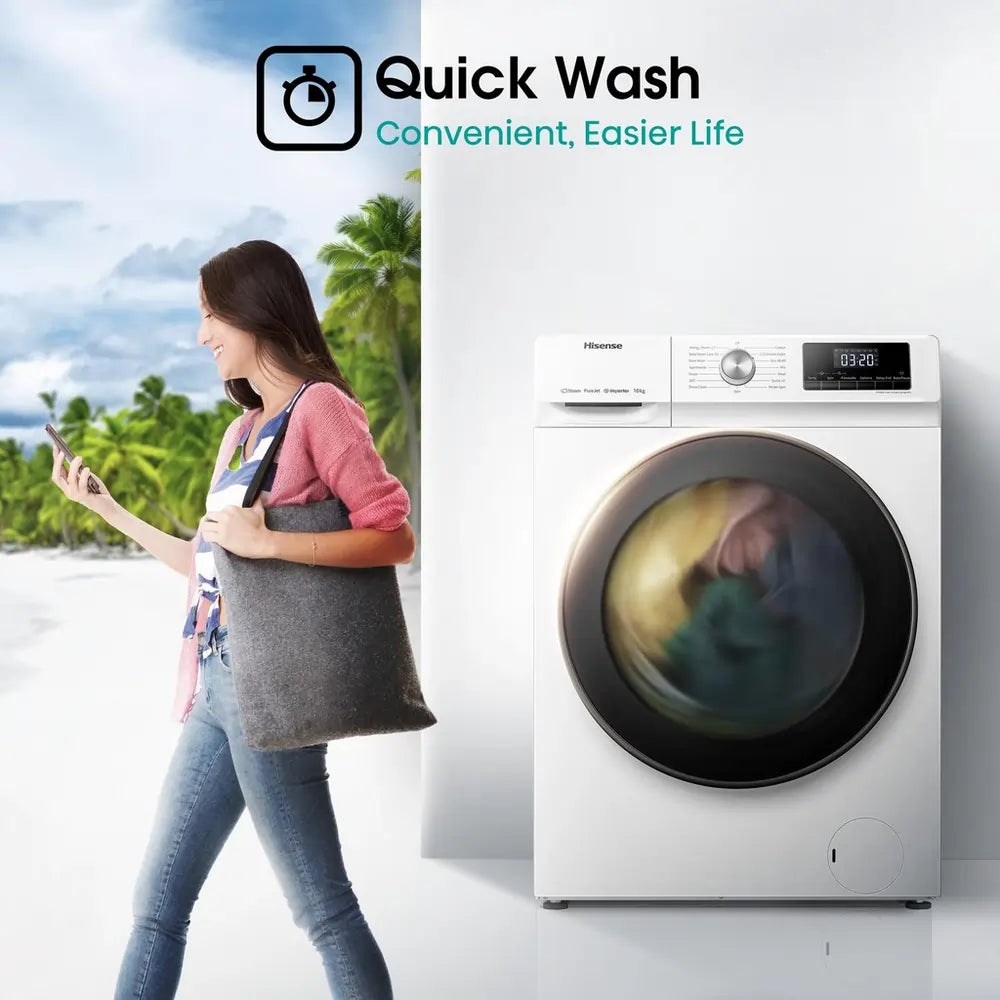 Hisense WFQA1014EVJM 10kg 1400 Spin Washing Machine, White