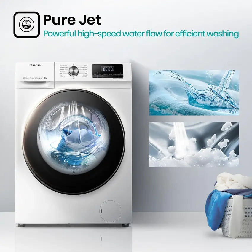 Hisense WFQA1014EVJM 10kg 1400 Spin Washing Machine, White
