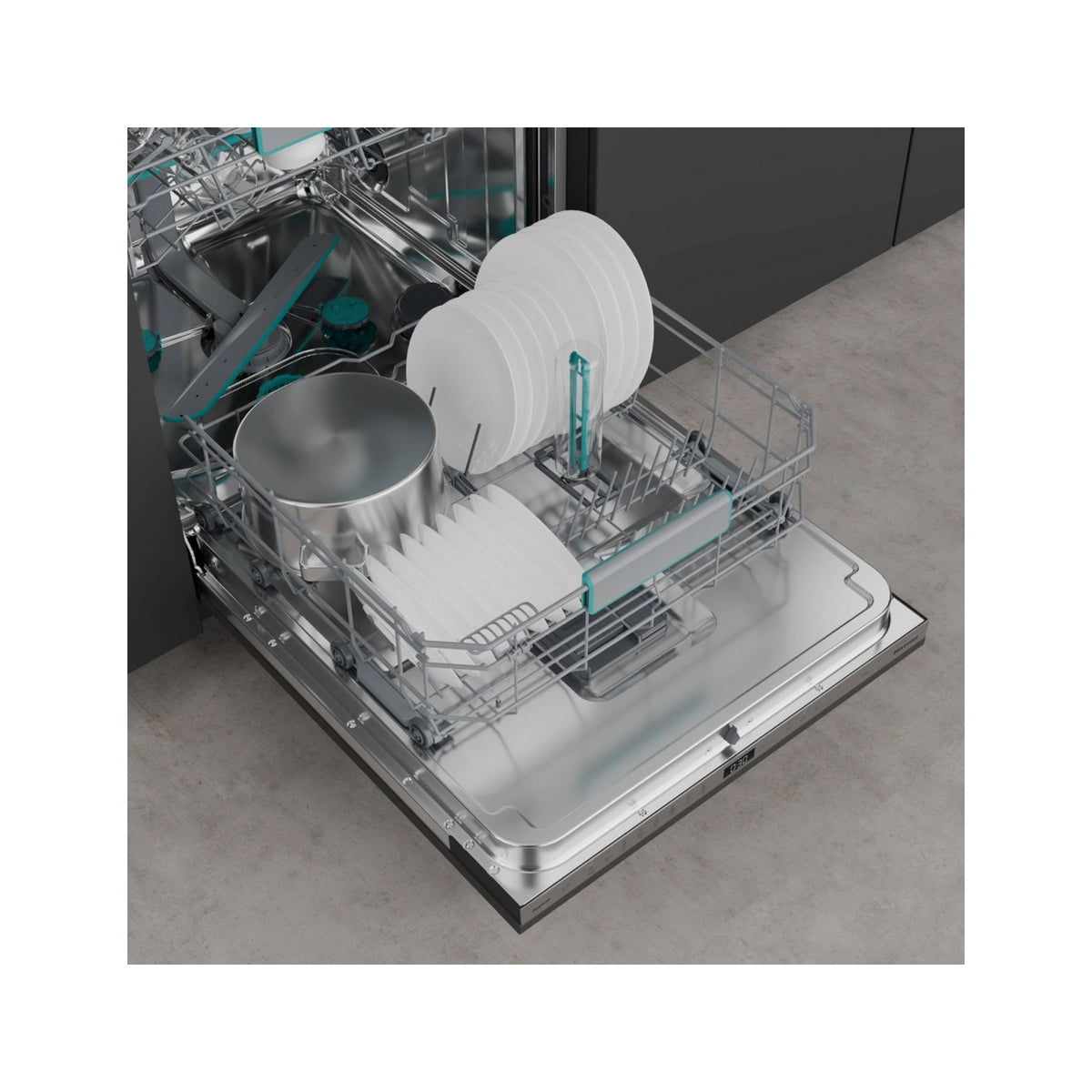 Hisense HV16AUK Full-Size Fully Integrated Dishwasher, 16 Place Settings, 59.8cm Wide - Fixed Hinge