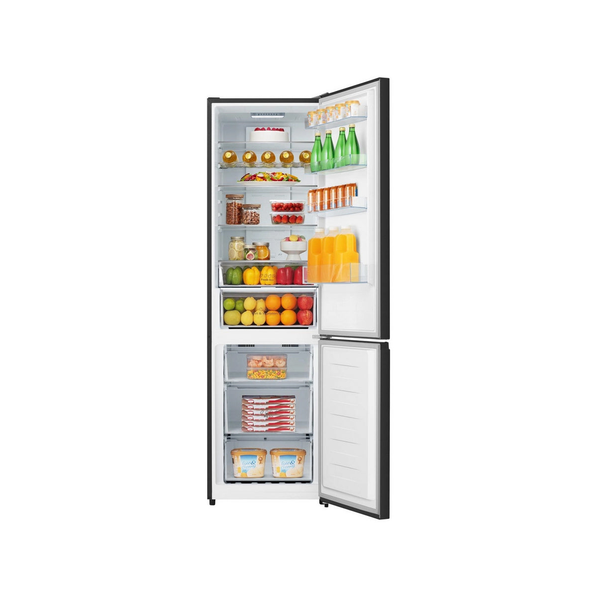 Hisense RB435N4BFE 60/40 Freestanding Total No Frost Fridge Freezer, 336 Litre, 59.5cm Wide - Black