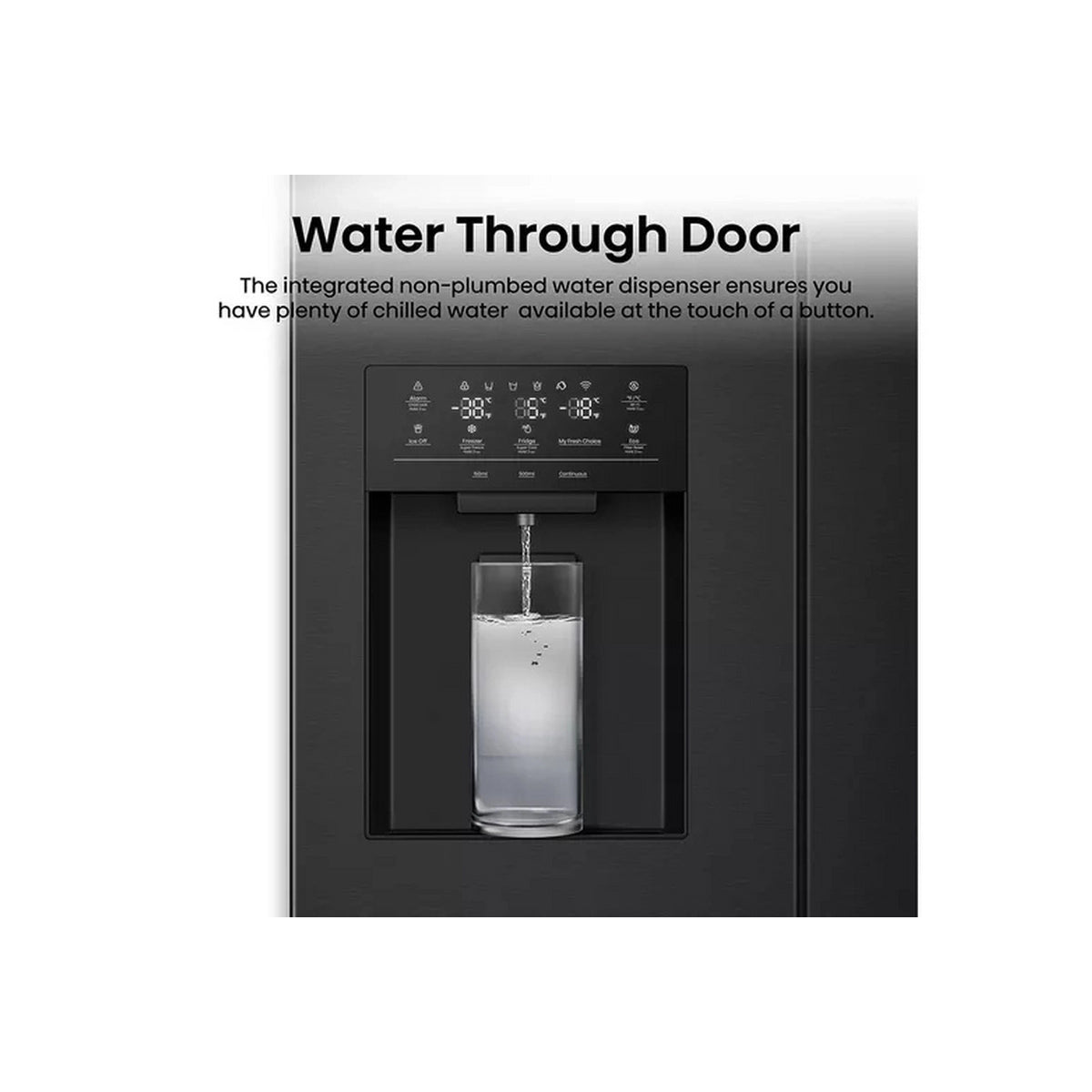 Hisense RQ5P470SYFD Freestanding Total No Frost American Fridge Freezer, 483 Litre, 79.4cm Wide - Black