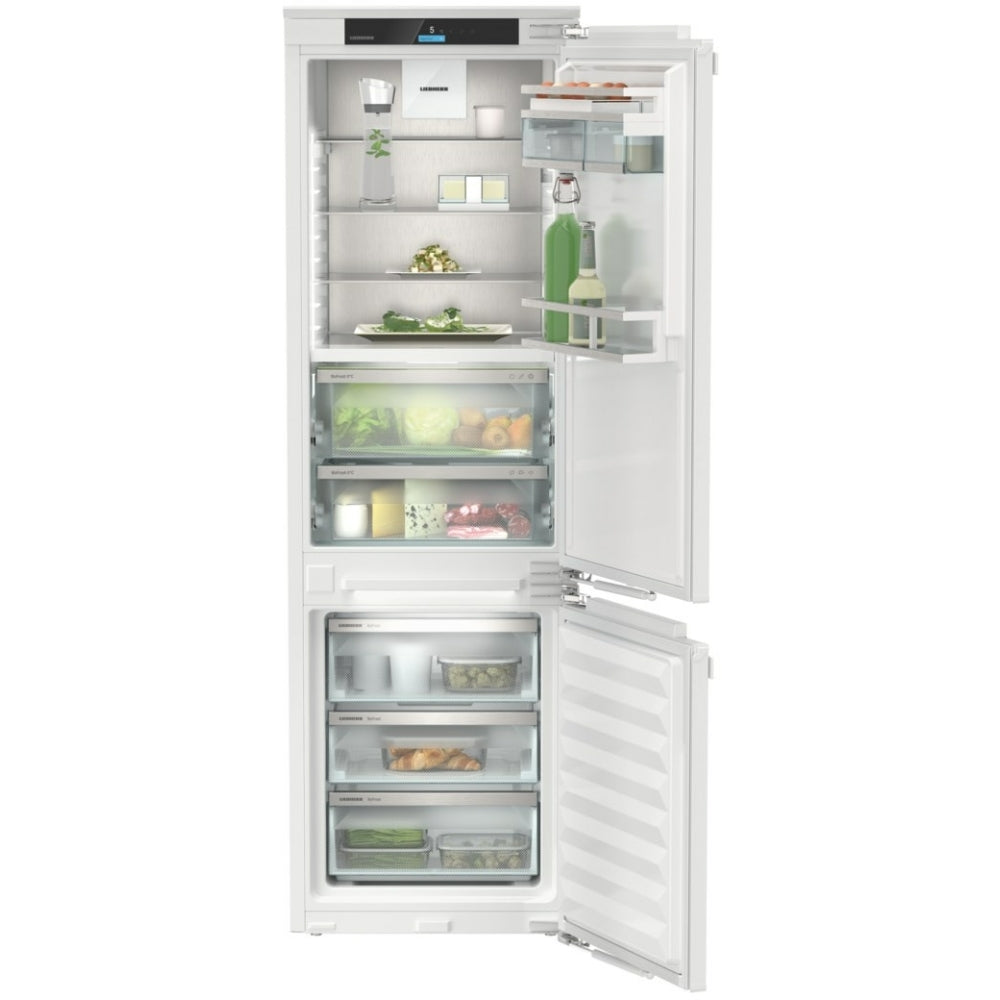 Liebherr ICBNci5153 Prime No Frost Integrated Fridge Freezer, Fixed Hinge, 70/30, Stainless Steel, C Rated