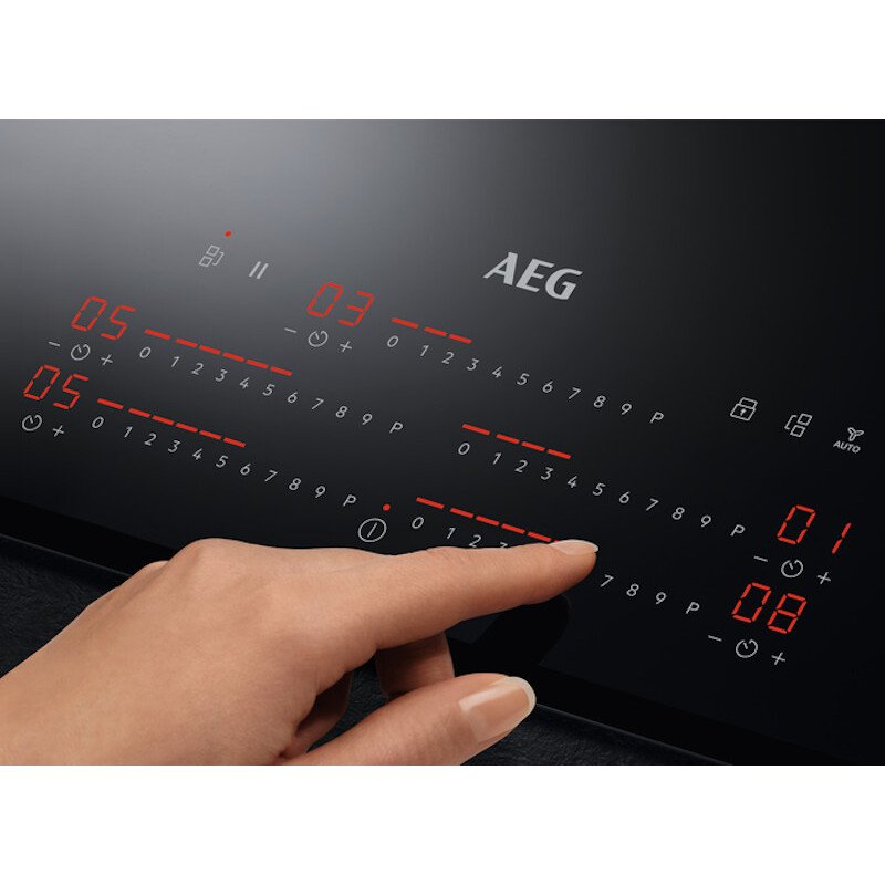 AEG IKE85751FB 78cm Induction Hob, Black Frameless