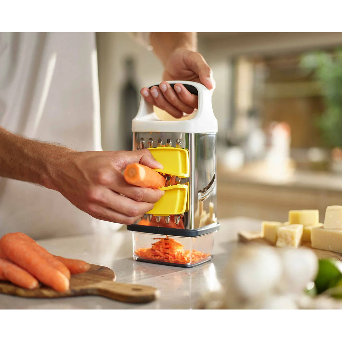 Joseph Joseph 20225 Multi-Grip™ Box Grater With Precision Food-Grip - Yellow