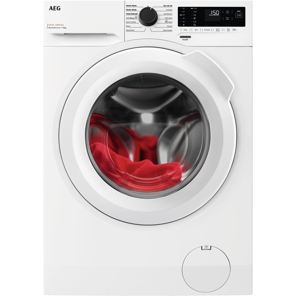 AEG LFX50942B 9kg Washing Machine with 1400 rpm,White,A Rated
