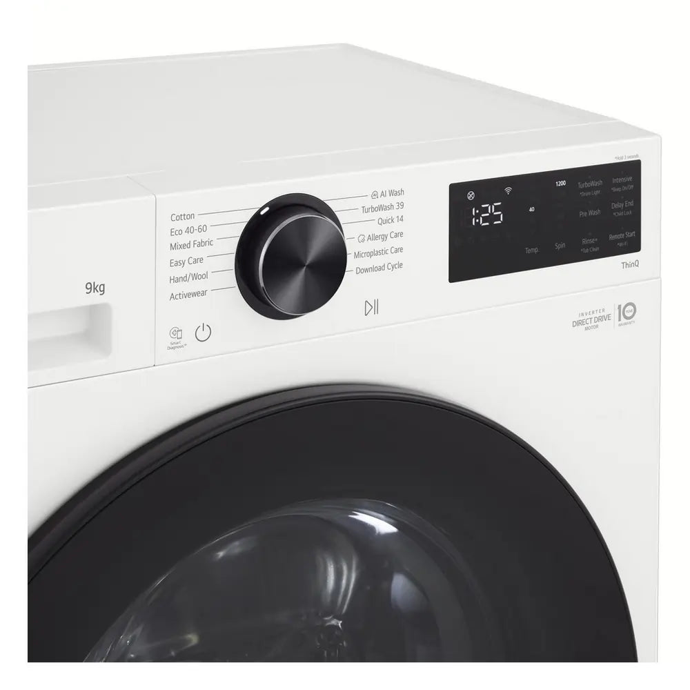 LG F2X50S9TWB 9kg 1200 Spin Washing Machine, White
