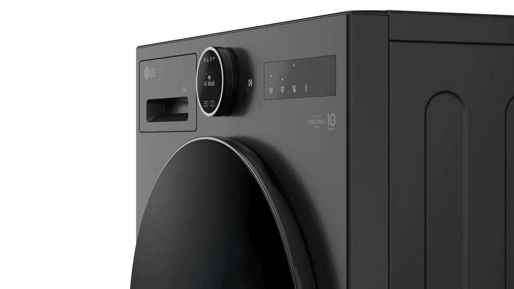 LG F4X7009TBB 9kg 1400 Spin AI Smart Washing Machine, Black