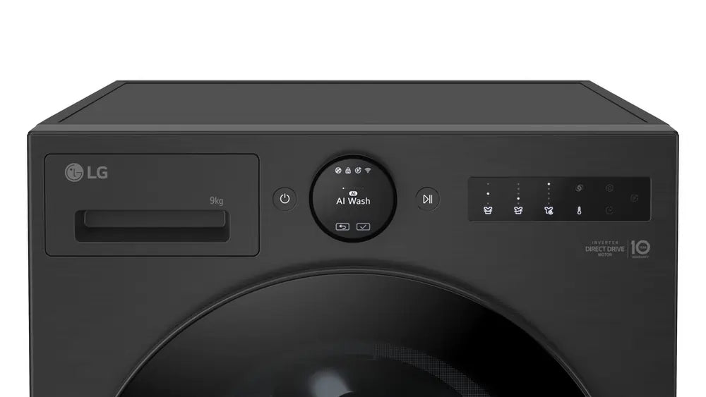 LG F4X7009TBB 9kg 1400 Spin AI Smart Washing Machine, Black