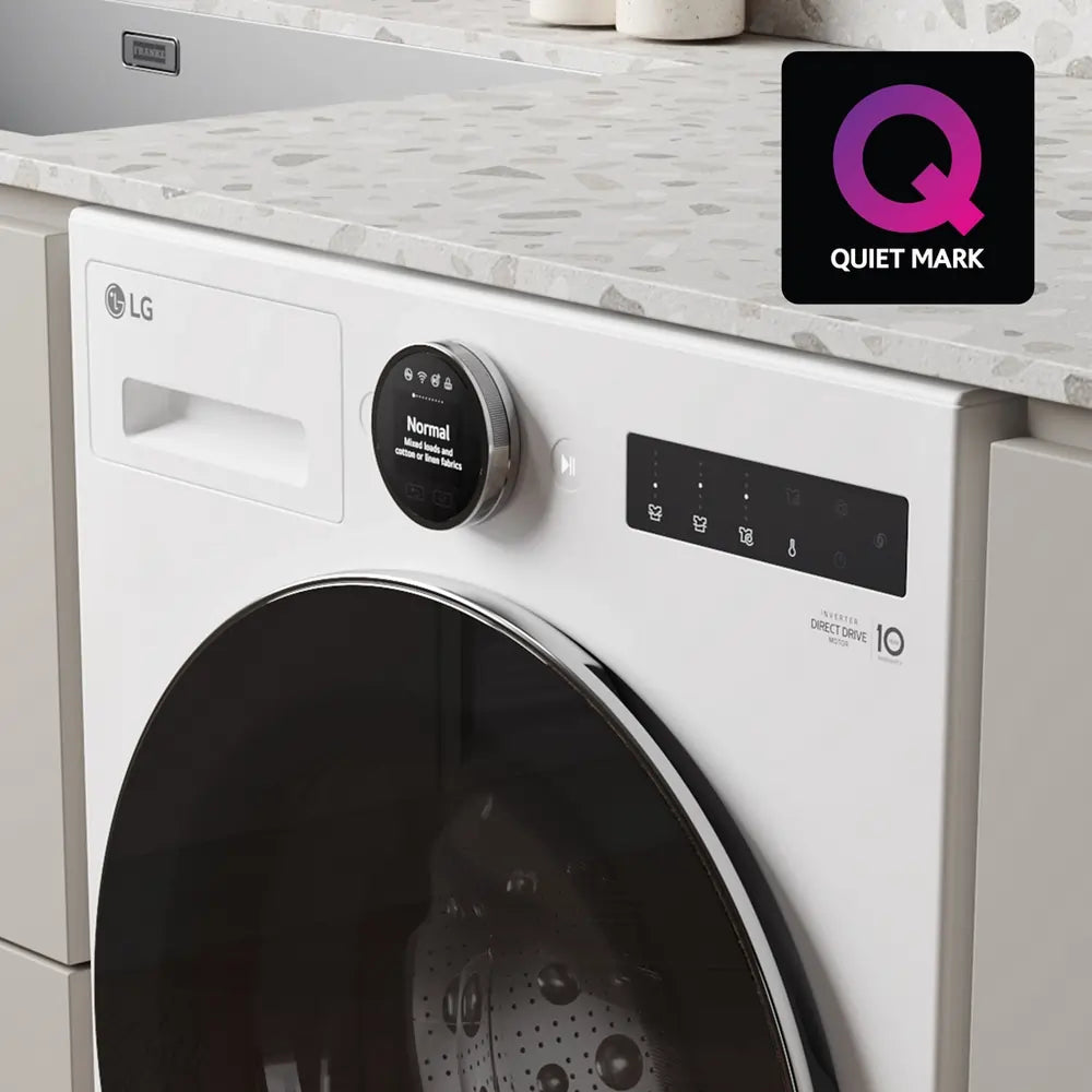 LG F4X7009TWB 9kg 1400 Spin AI Smart Washing Machine, White