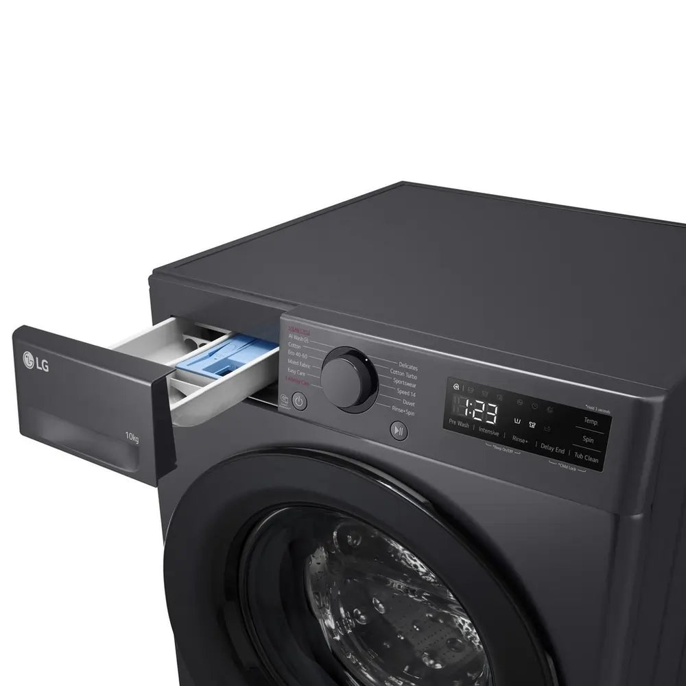 LG F4Y510GBLN1 10kg 1400 Spin Washing Machine, Slate Grey