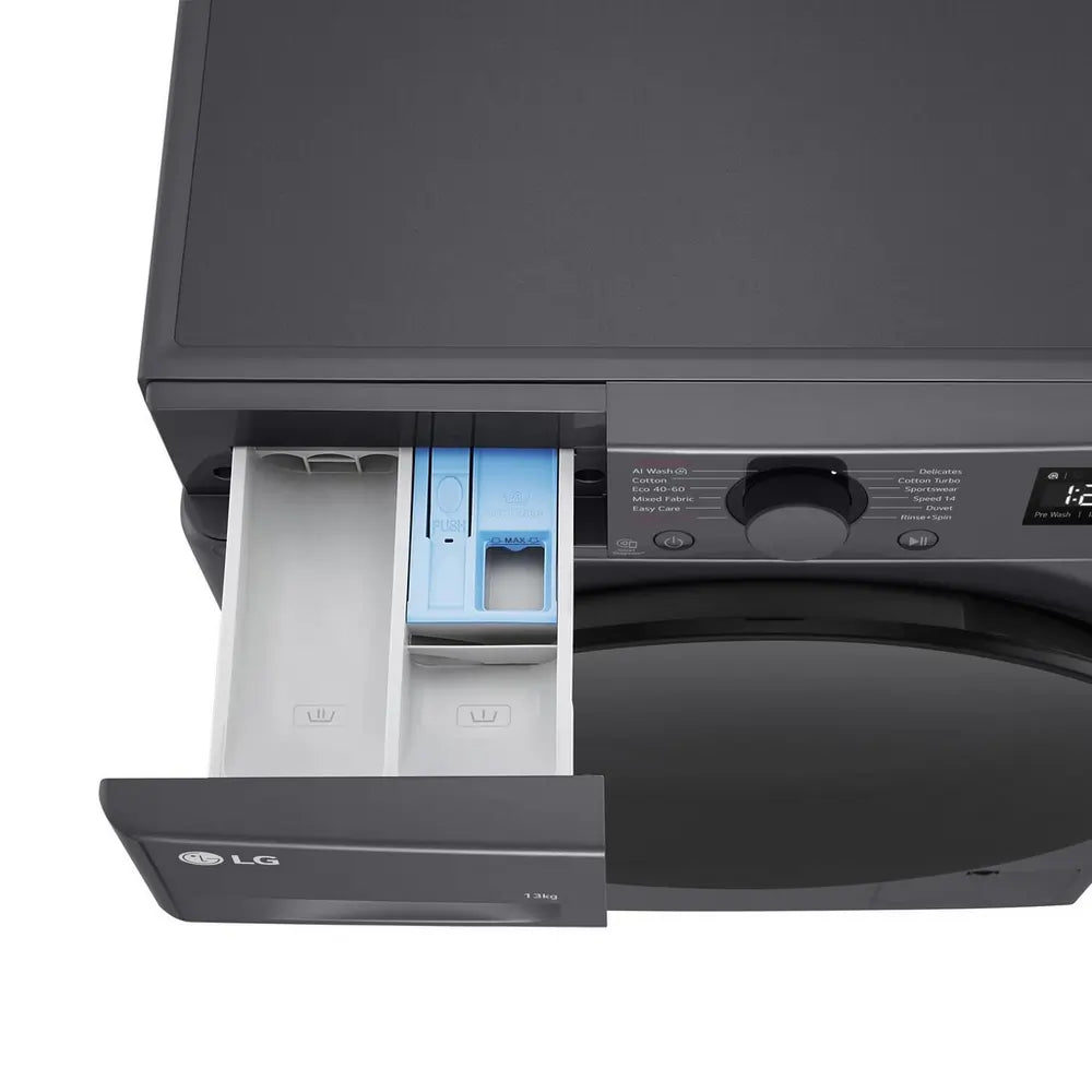 LG F4Y513GBLN1 13kg 1400 Spin AI Direct Drive Washing Machine, Slate Grey