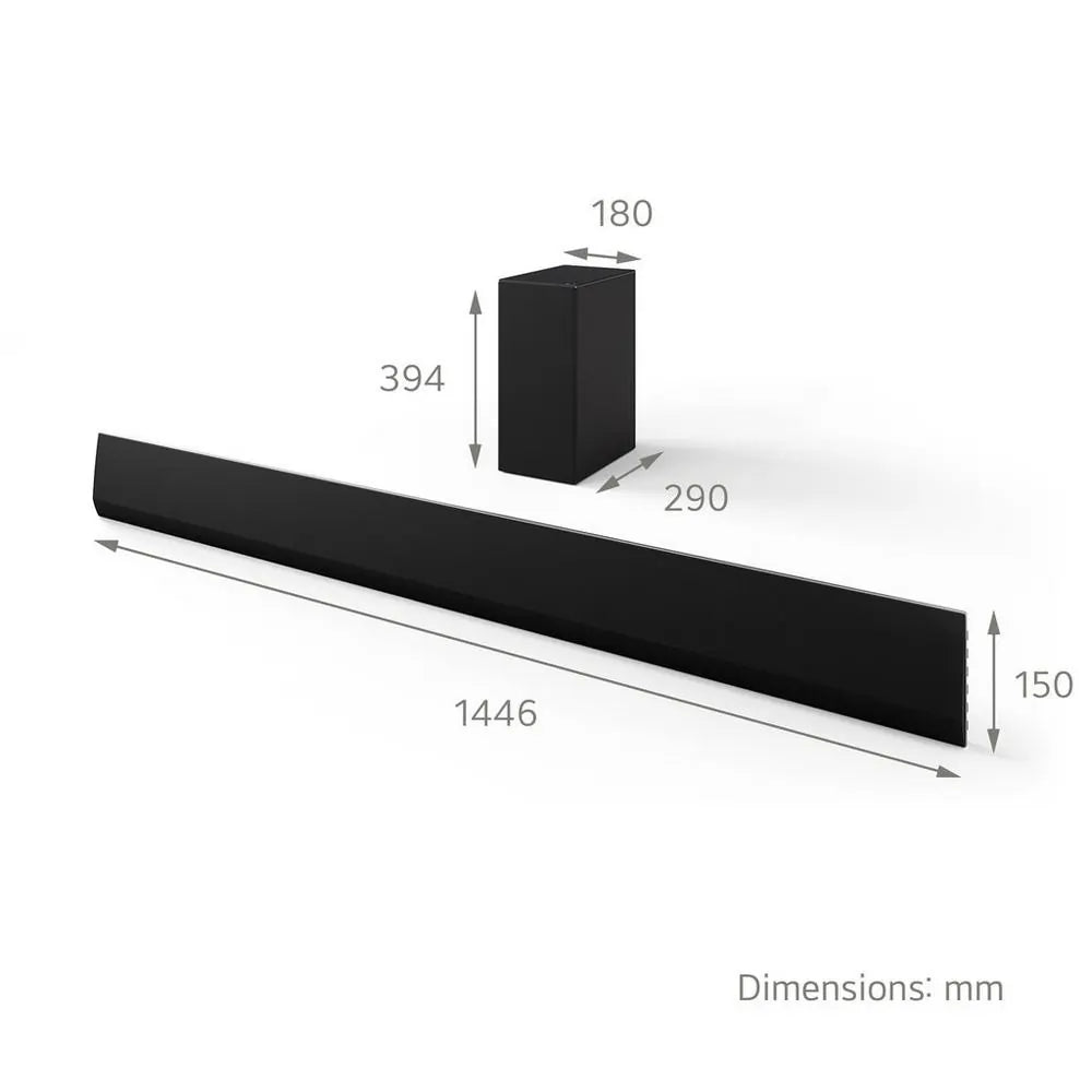 LG USG10TY 420W 3.1ch Soundbar With Wireless Subwoofer, Black
