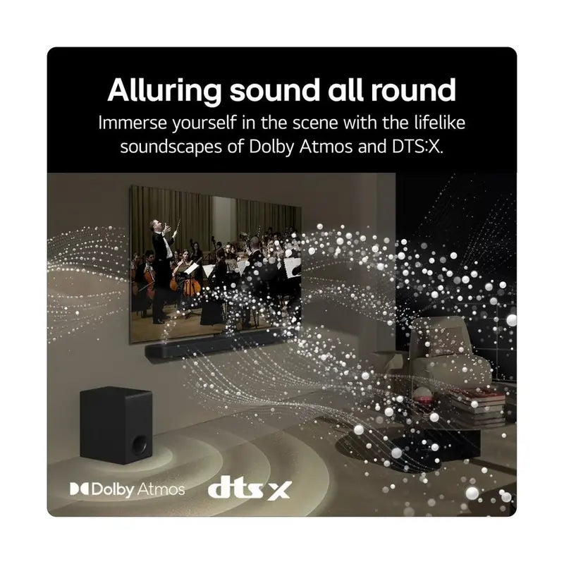 LG USG10TY 420W 3.1ch Soundbar With Wireless Subwoofer, Black