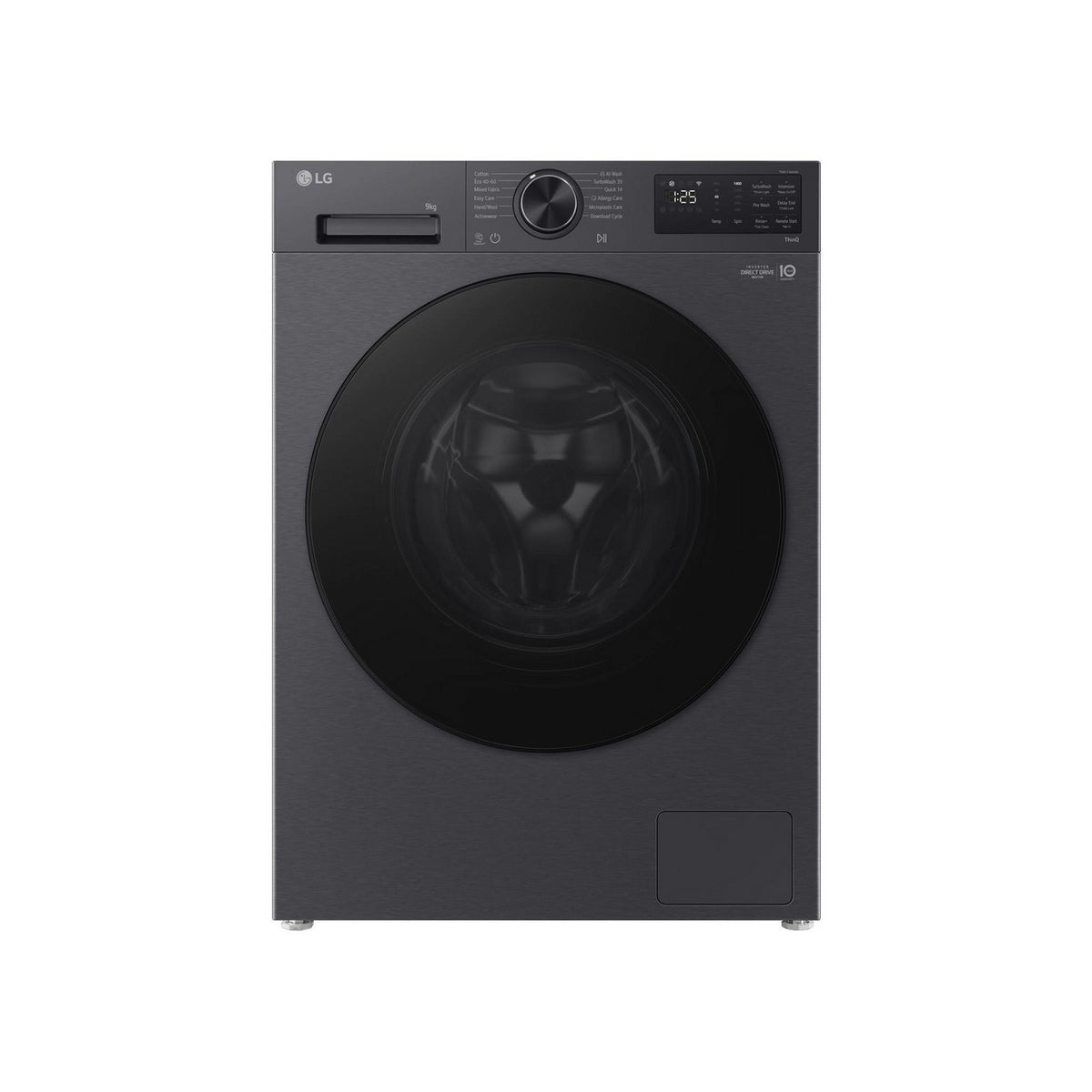 LG F2X50S9TBB Series 3 9Kg Freestanding Washing Machine, 1200rpm, 60cm Wide - Black