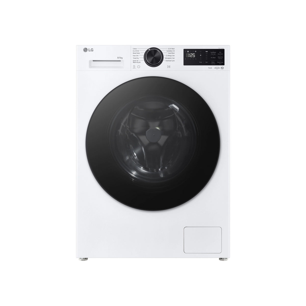 LG W2X5085TLB Series 3 AI Direct Drive 8Kg/5Kg Freestanding Washer Dryer, 60cm Wide - White