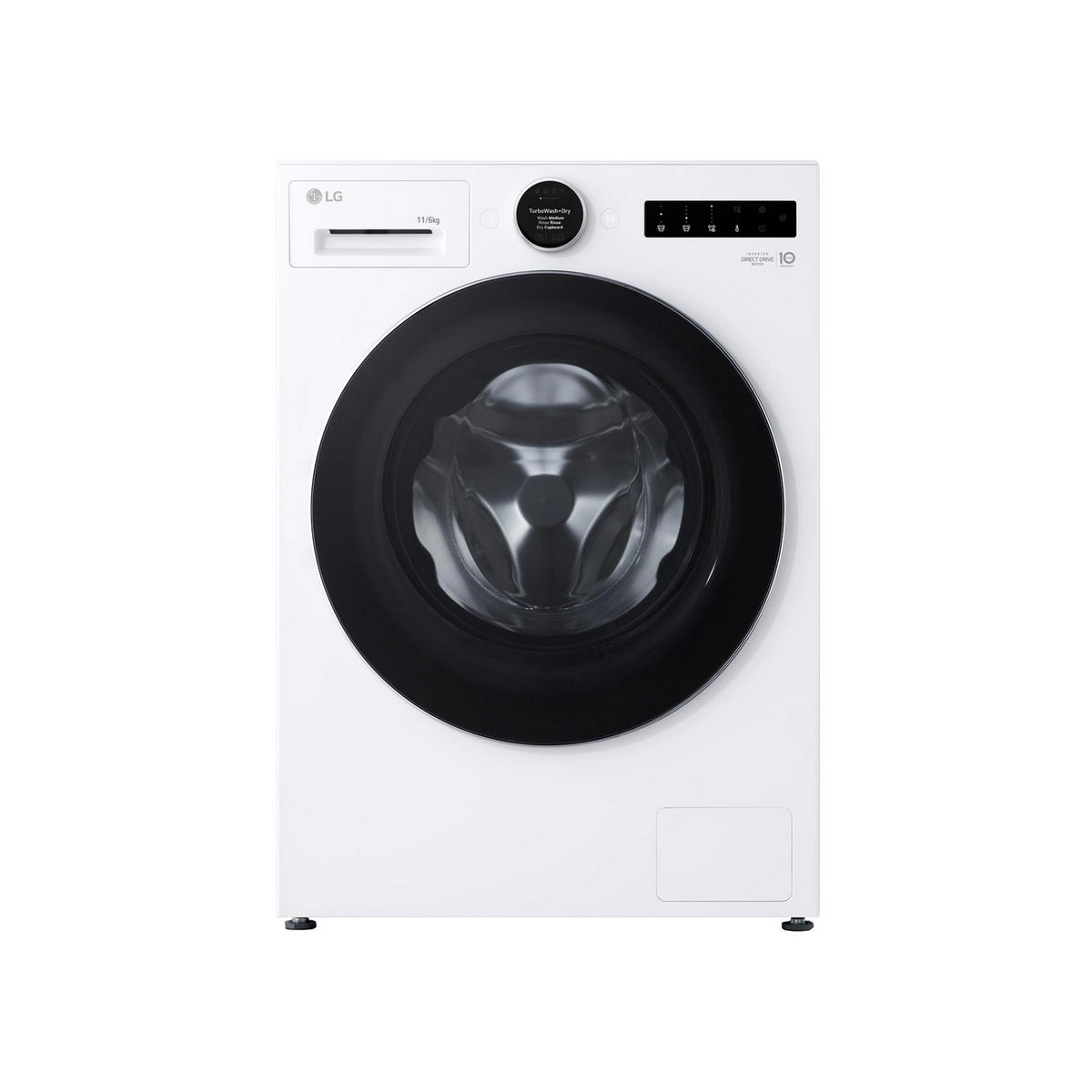 LG WHX9016TLC Series 10 11kg/6kg Freestanding Heat Pump Washer Dryer, AI Direct Drive, 60cm Wide - White