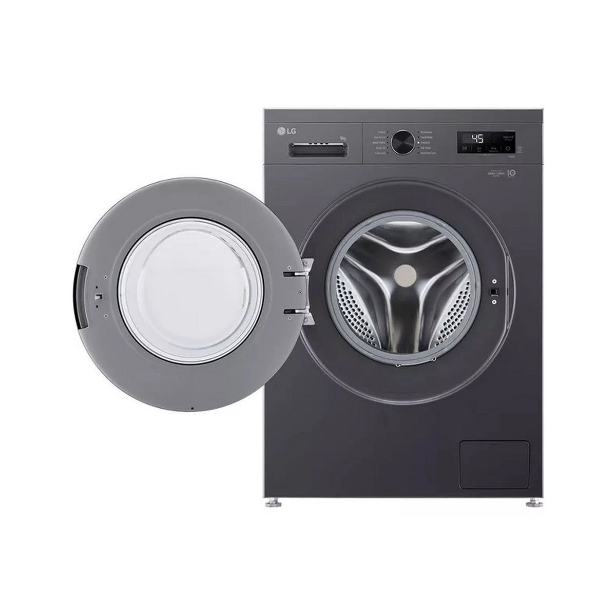 LG F4X1009NMK Series 2 9Kg Freestanding Washing Machine, 1400rpm, 60cm Wide - Slate Grey