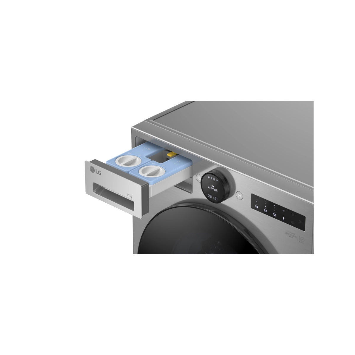LG F4X7511TSB Series 7 11Kg Freestanding Autodose Washing Machine, AI Direct Drive, 1400 Spin, 60cm Wide - Silver