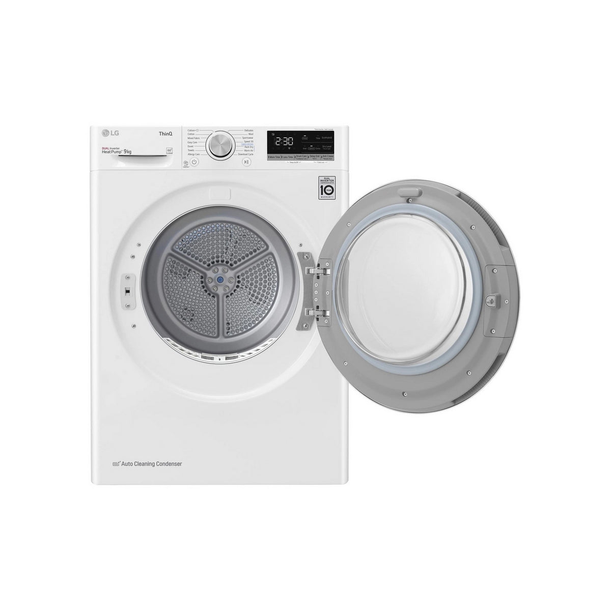 LG FDV709W Series 4 ThinQ 9Kg Freestanding Heat Pump Tumble Dryer, 14 Programmes, 60cm Wide - White