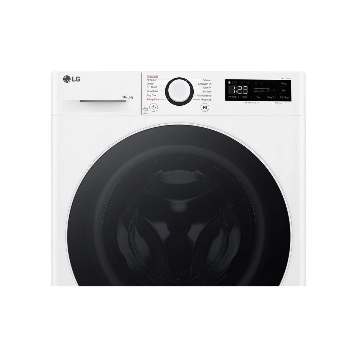LG FWY706WWTN1 Series 4 Pro AI Direct Drive 10Kg/6Kg Freestanding Washer Dryer, 60cm Wide - White