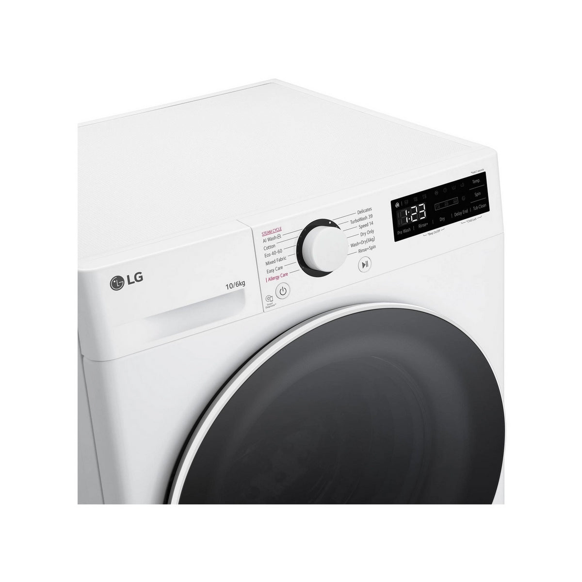 LG FWY706WWTN1 Series 4 Pro AI Direct Drive 10Kg/6Kg Freestanding Washer Dryer, 60cm Wide - White