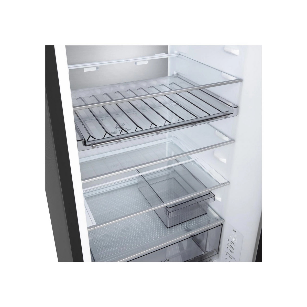 LG GBBS524CEV Freestanding Frost Free Fridge Freezer, 375 Litre, 59.7cm Wide - Essence Black Steel