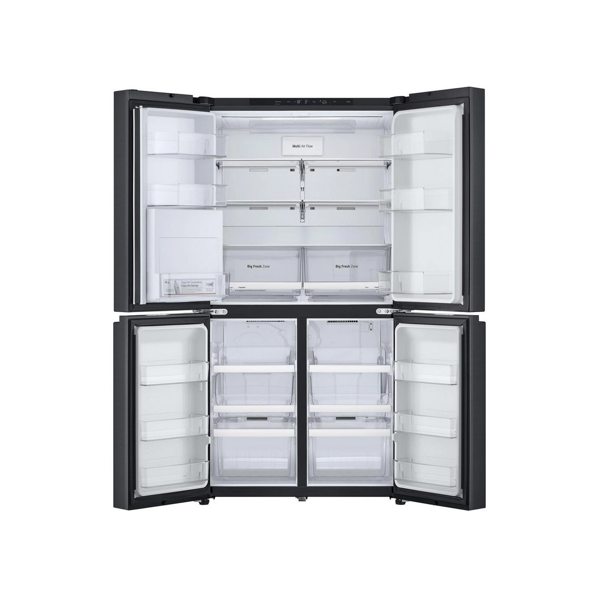 LG GMF960EV4E 50/50 Freestanding Frost Free American Fridge Freezer, 637 Litre, 91.4cm Wide - Essence Black Steel