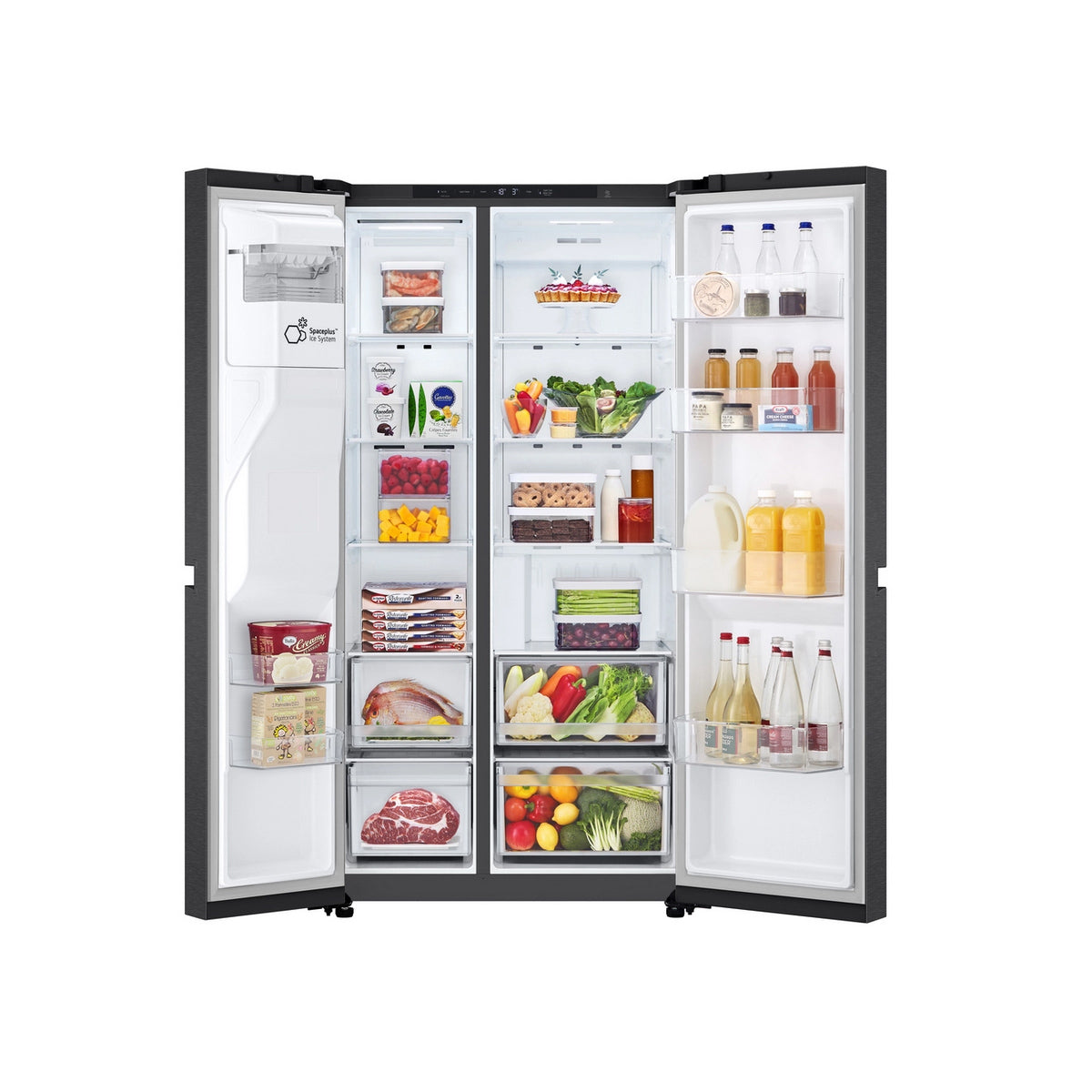 LG GSLC40EPPE 50/50 Freestanding Total No Frost American Fridge Freezer, 638 Litre, 91.3cm Wide - Matte Black