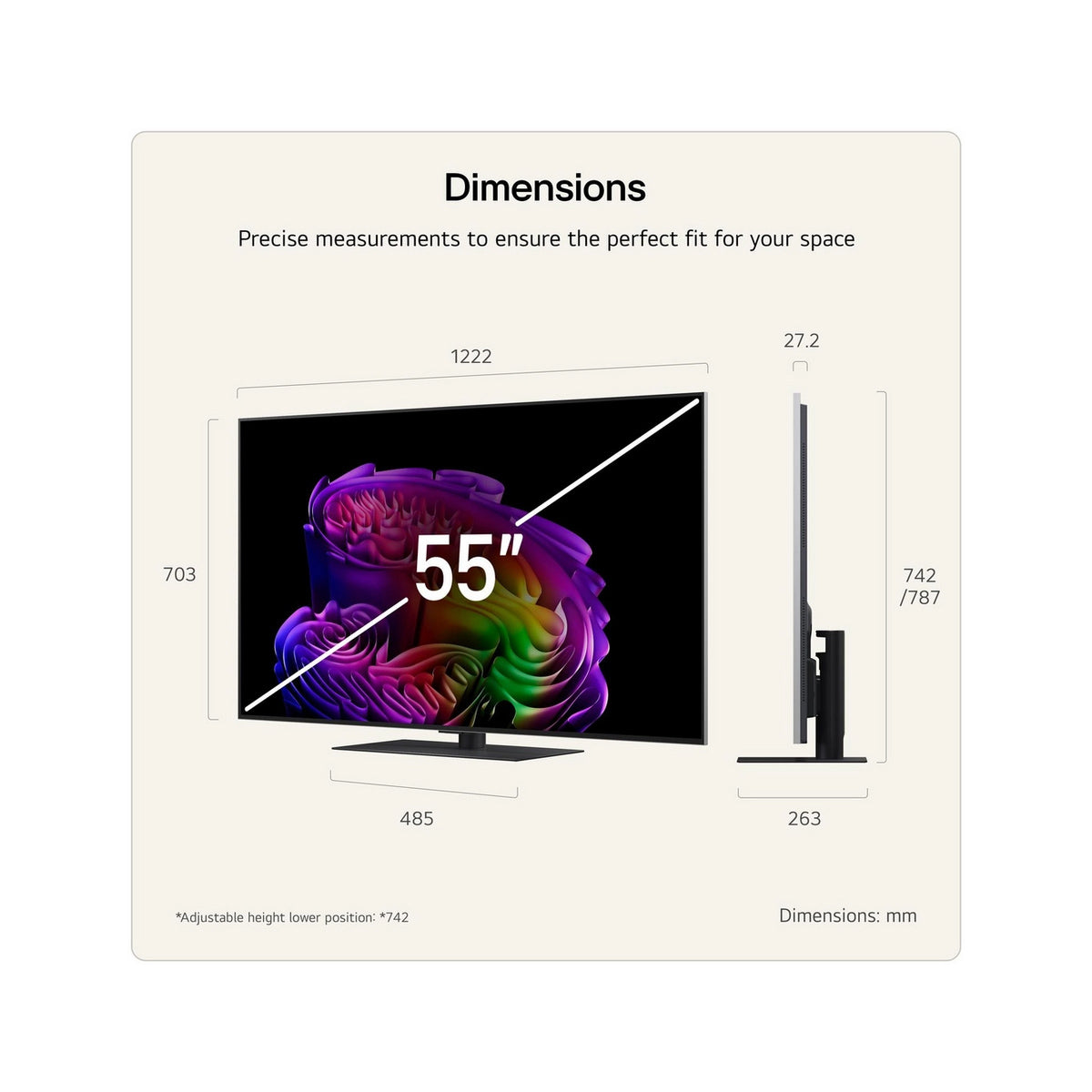 LG OLED55G66LS.AEK 55" 4K OLED evo AI Stand Version Smart TV - Satin Silver