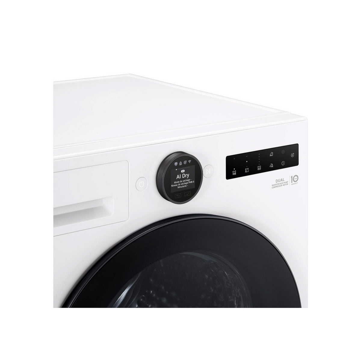 LG RHX7009TWB Series 7 9Kg Freestanding Heat Pump Tumble Dryer, 60cm Wide - White