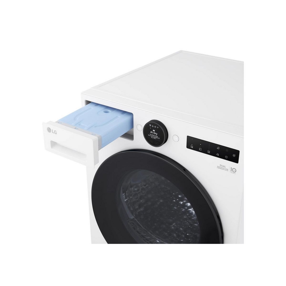 LG RHX7009TWB Series 7 9Kg Freestanding Heat Pump Tumble Dryer, 60cm Wide - White