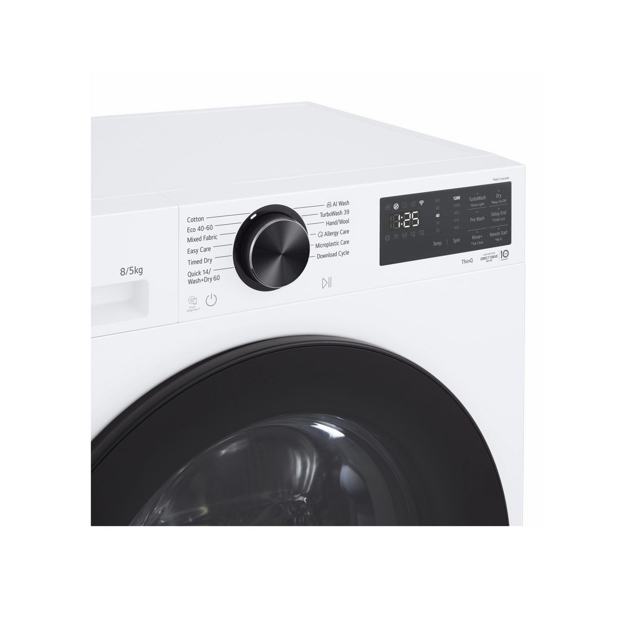LG W2X5085TLB Series 3 AI Direct Drive 8Kg/5Kg Freestanding Washer Dryer, 60cm Wide - White