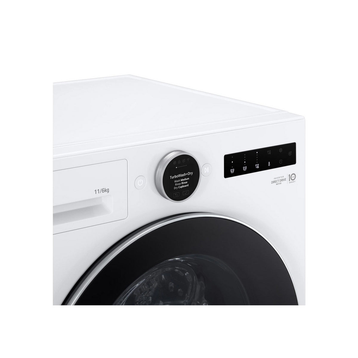 LG WHX9016TLC Series 10 11kg/6kg Freestanding Heat Pump Washer Dryer, AI Direct Drive, 60cm Wide - White