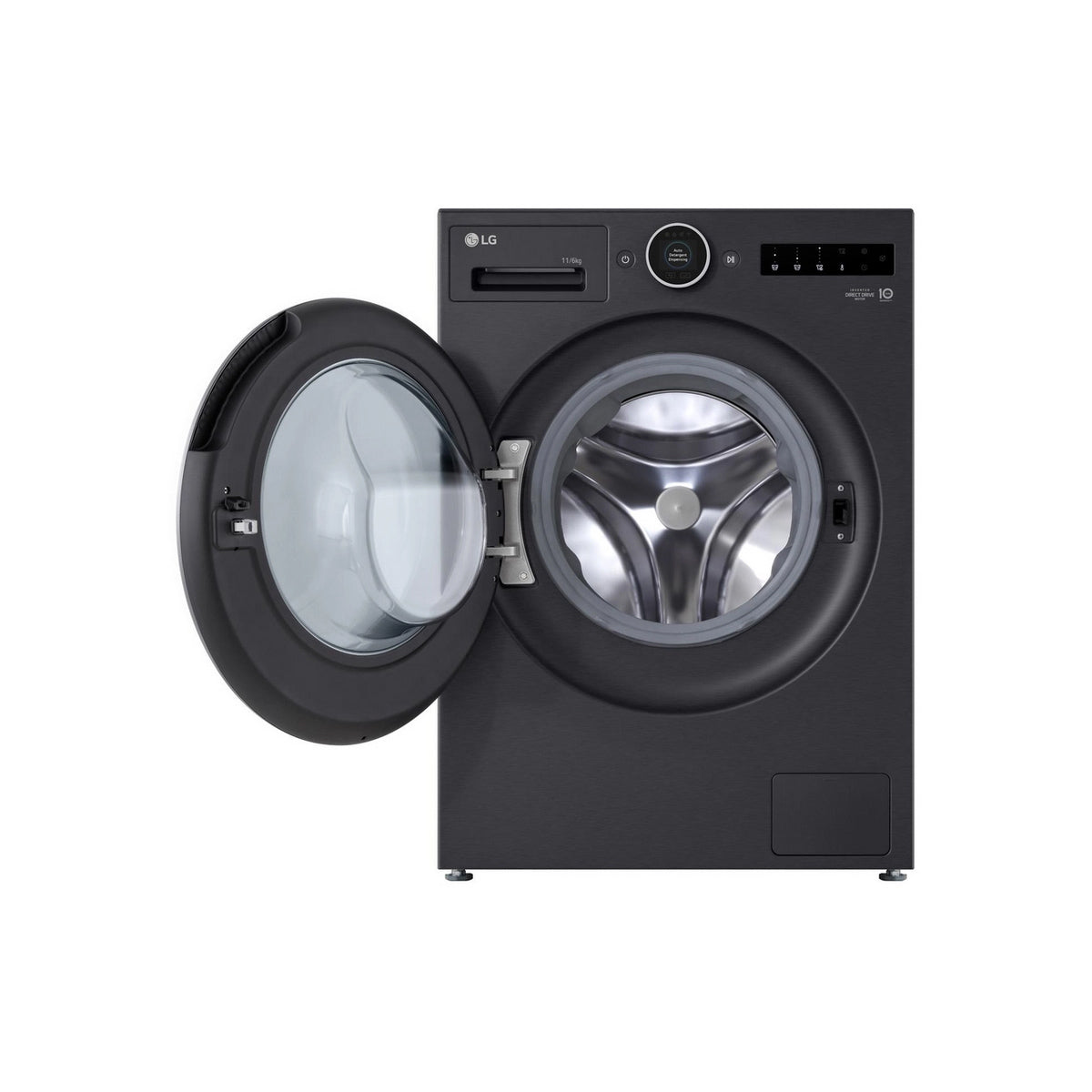 LG WHX9516TBC Series 10 11Kg/6Kg Freestanding Autodose Heat Pump Washer Dryer, AI Direct Drive, 60cm Wide - Black
