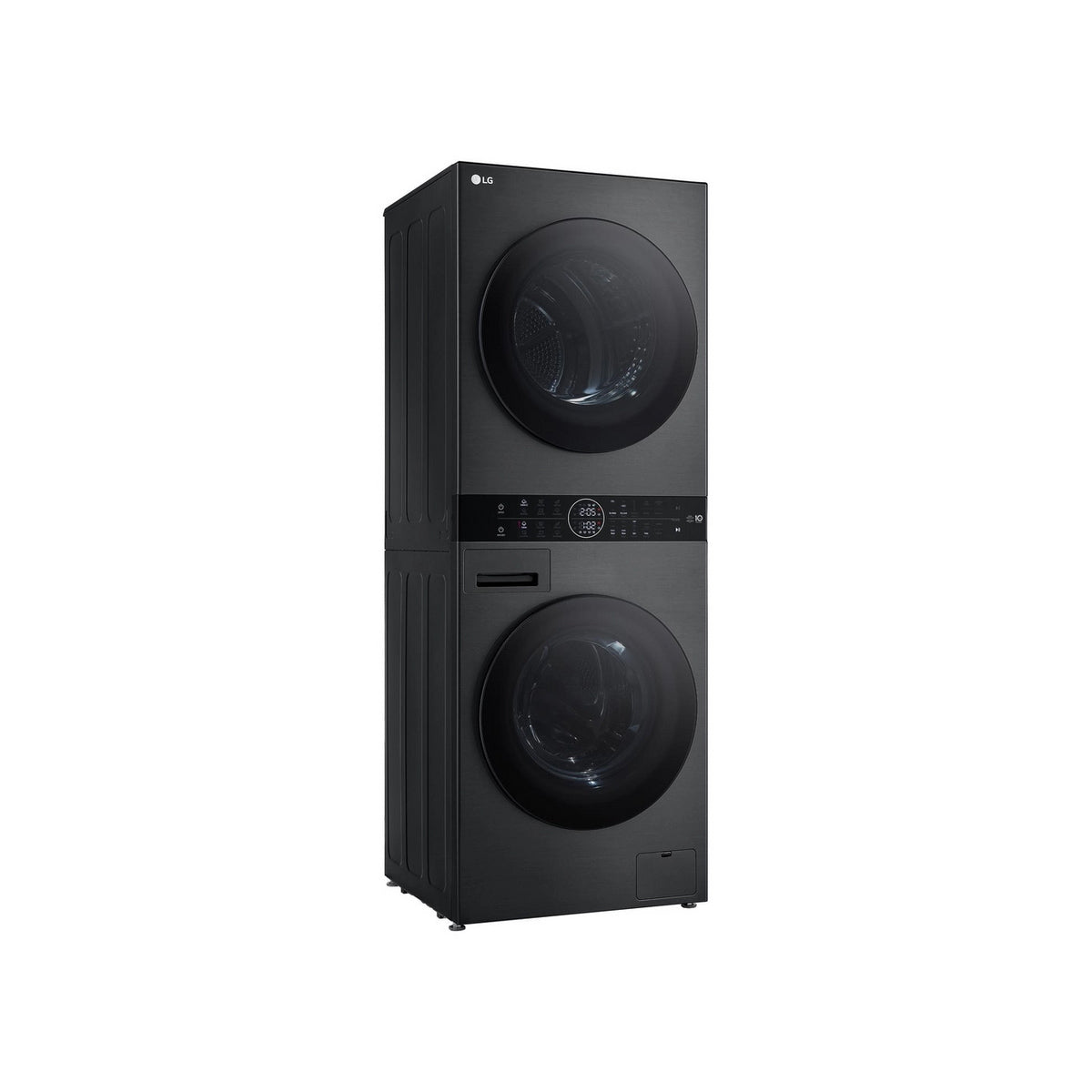 LG WT1210BBTN1 12kg/10kg Freestanding Wash Tower Design/Washer Dryer, 1400 Spin, 60cm Wide - Platinum Black