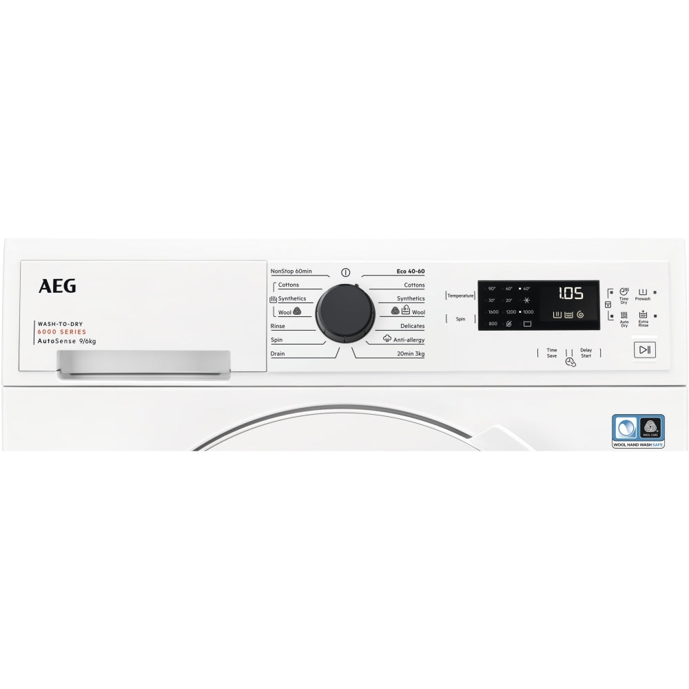 AEG LWX60966B 9kg/6kg Washer Dryer with 1600 rpm,White,D Rated